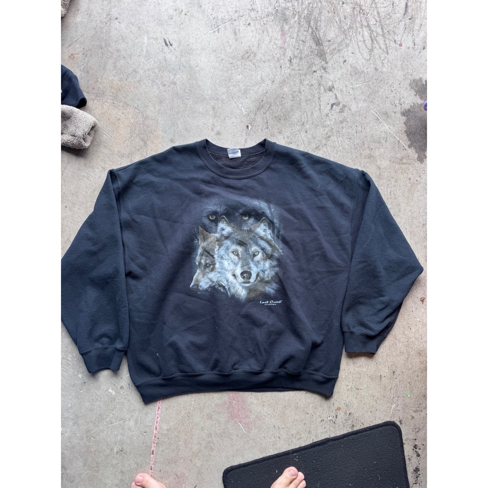 Lost Creek Outfitters Wolf Graphic Sweatshirt Black Gildan Heavy Blend 2XL